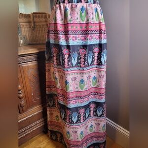 VINTAGE KORET OF CALIFORNIA 70'S FLORAL MAXI SKIRT